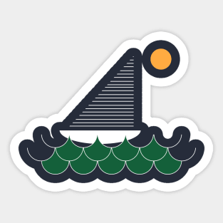 minimalist boat Sticker